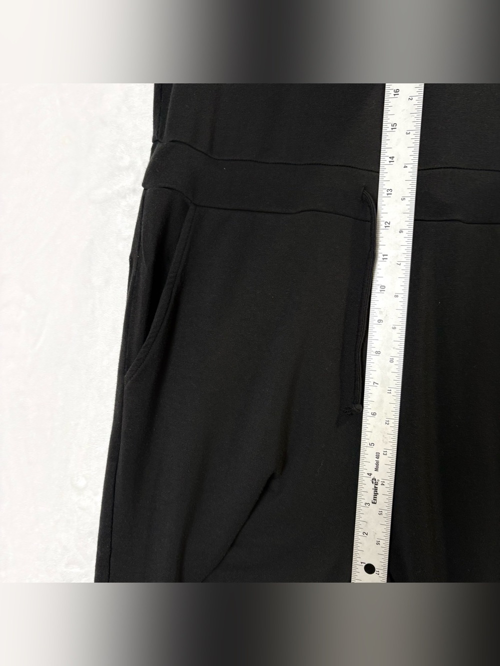 Quince Jumpsuit Black French Terry Modal Sz M Romper Quiet Luxury Wide Leg Crop - Picture 14 of 15